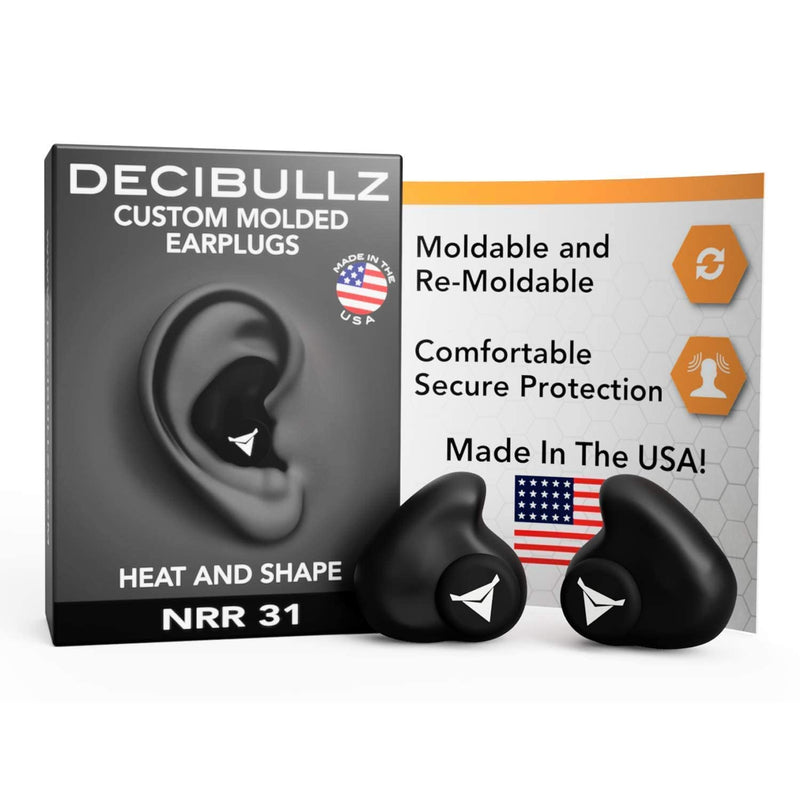 [Australia] - Decibullz Custom Molded Earplugs Pro Pack (Black,) 