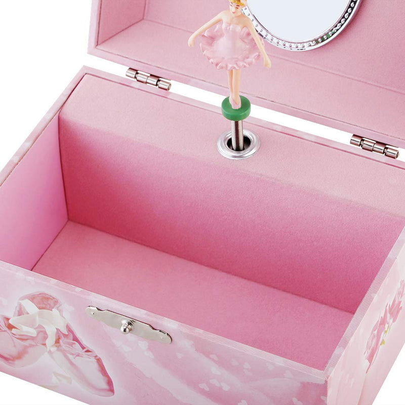 [Australia] - Kids Musical Jewelry Box for Girls and Jewelry Set with Ballerina Theme - Swan Lake Tune Pink 