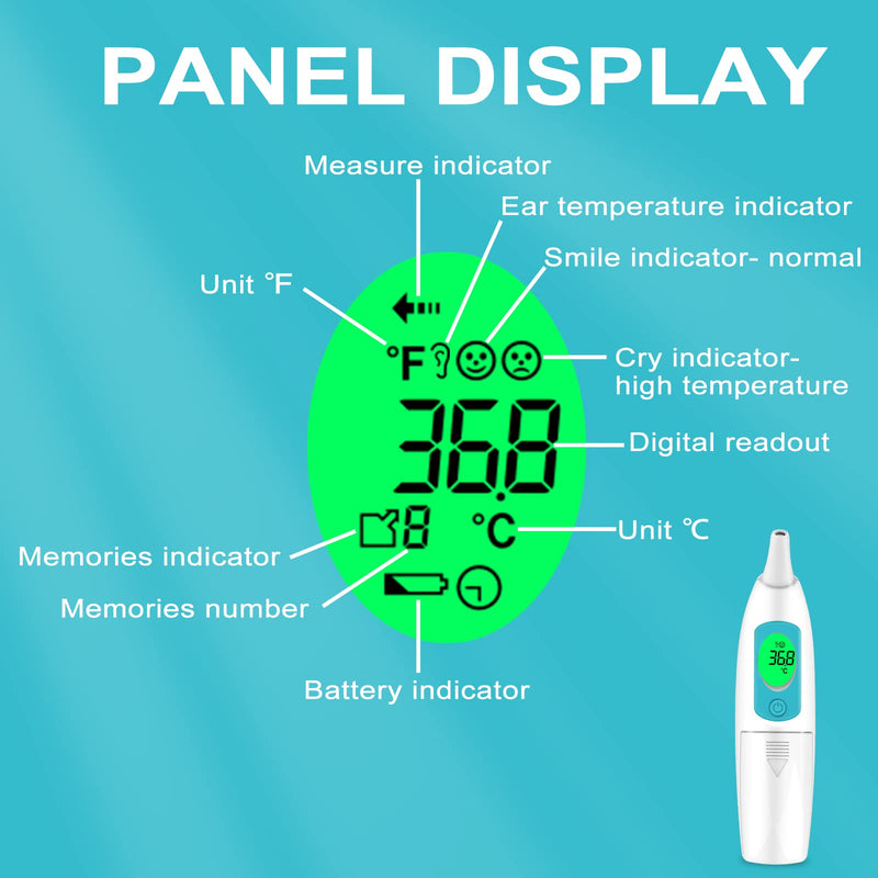 [Australia] - Ear Thermometer for Adults and Kids, Infrared Temperature Thermometer for Children, Digital Baby Body Thermometers with Fever Alarm and Accuracy Reading 