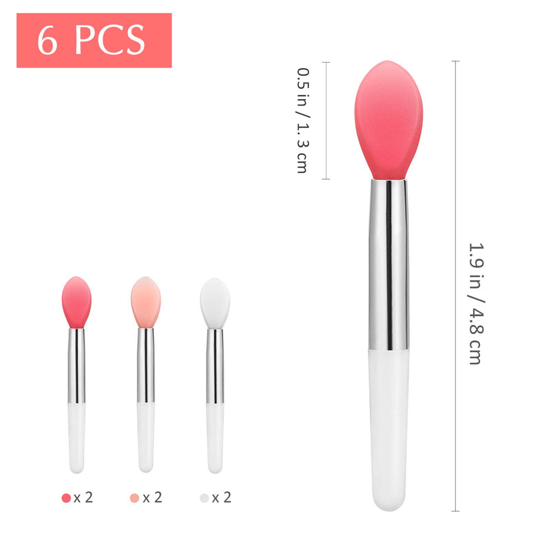 [Australia] - Lurrose 6pcs Silicone Lip Brushes Small Makeup Brushes Applicator for Lip Mask Oil 