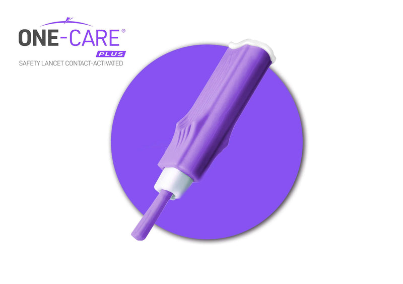 [Australia] - MediVena ONE-CARE Plus Safety Lancets, Contact-Activated, Comfort Micro Needle 30G x 1.5mm, 100/bx, Sterile, Single-Use, Easy Fingerstick for Comfortable Glucose Testing 
