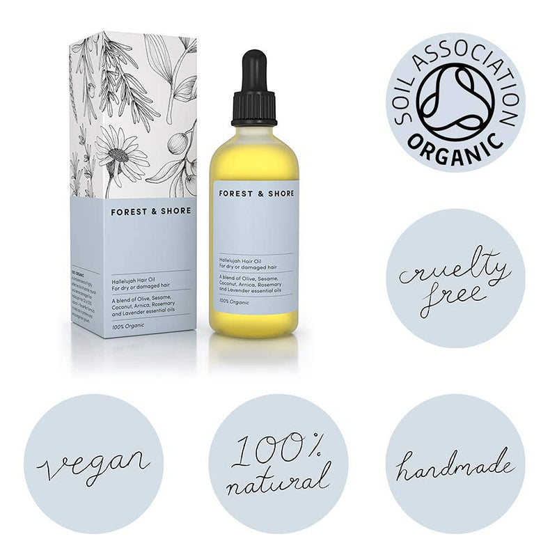 [Australia] - Hair Oil Natural & Organic Hair Mask & Hair Treatment with Coconut Oil for Dry Damaged Hair (100ml, Hair conditioning Oil) 100 ml (Pack of 1) 