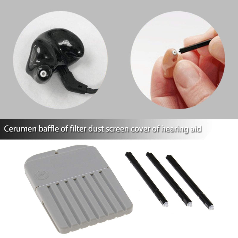 [Australia] - Hearing Aid Wax Guards Filter Accessory Kit with Grey Container Box Compatible with Widex Compatible with Phonak Compatible with Unitron 