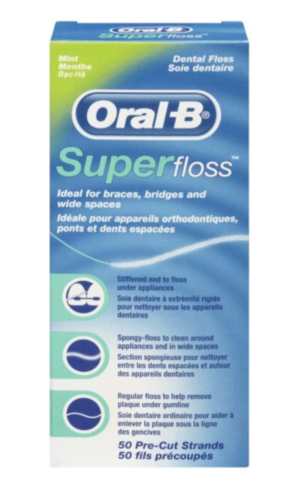 [Australia] - Oral-B 50 Pieces Pre-Cut Super Floss - Pack of 3 