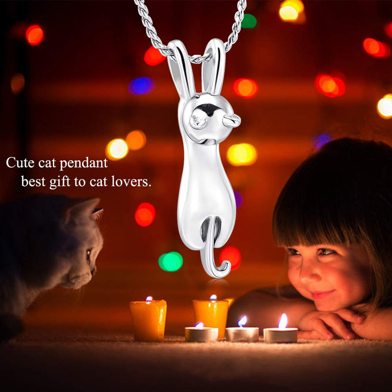 [Australia] - Imrsanl Pet Cremation Jewelry for Ashes Memorial Ash Jewelry Keepsake Cat Urn Pendants for Animal Ashes Necklace Silver 