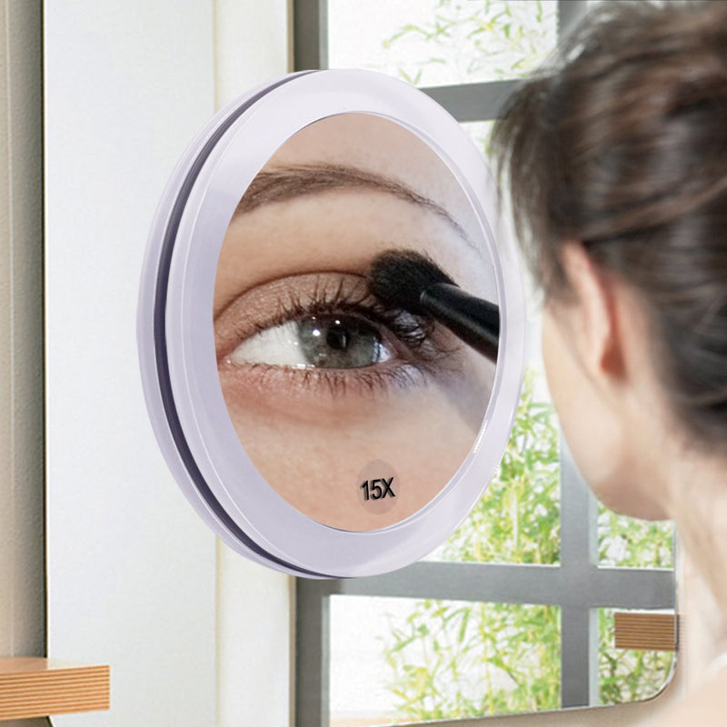[Australia] - 15X Magnifying Mirror - with 3 Mounting Suction Cups - Used for Precise Makeup - Eyebrows/Tweezing - Blackhead/Blemish Removal - Bathroom/Travel Makeup Mirror - 6 Inch Round (Rose Gold) 15X Magnified 