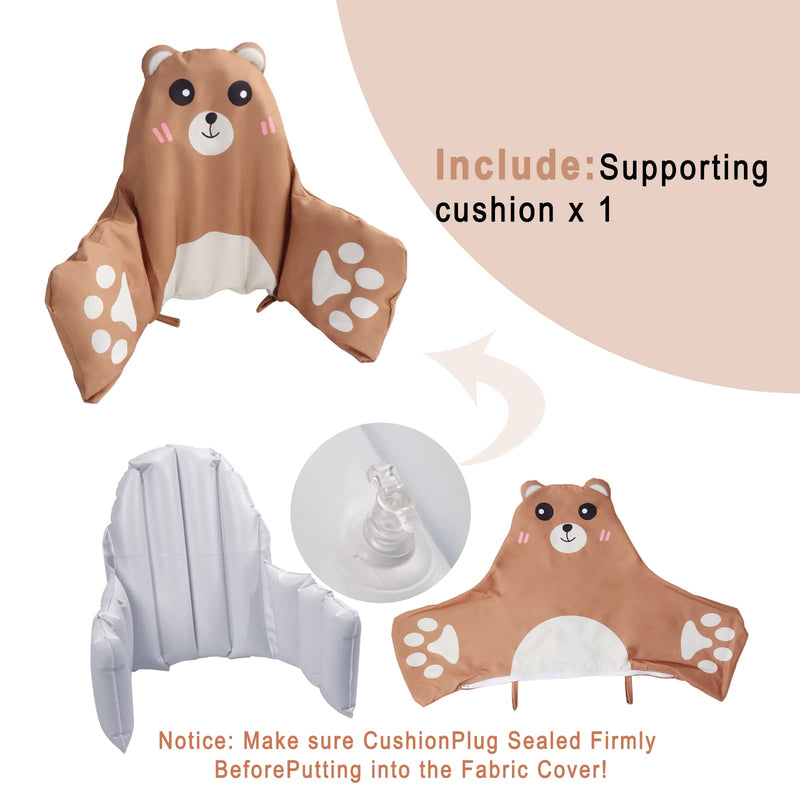 [Australia] - Cushion for High Chair, High Chair Cushion Pad for IKEA Antilop Highchair, High Chair Seat Pad, Built-in Inflatable Cushion, Soft and Comfortable, Baby Sitting More Comfortable (Brown Bear Pattern) brown bear pattern 