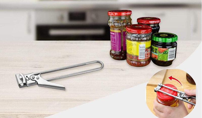 [Australia] - Master Opener Adjustable Jar & Bottle Opener, Adjustable Multifunctional Stainless Steel Can Opener Jar Lid Gripper, Manual Jar Bottle Opener Kitchen Accessories 