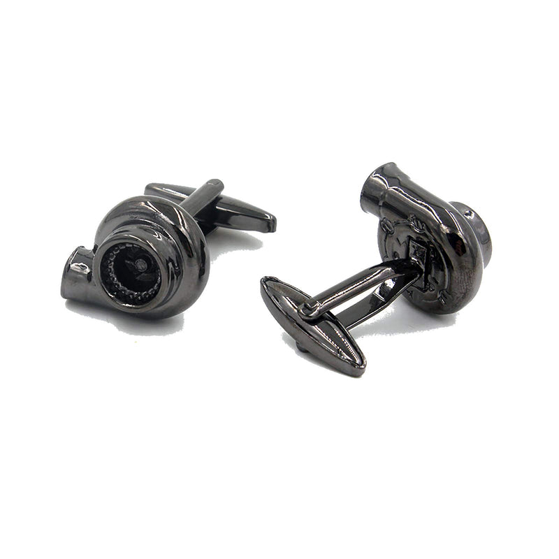 [Australia] - 3D Gun Black Mini Turbo Cufflinks 