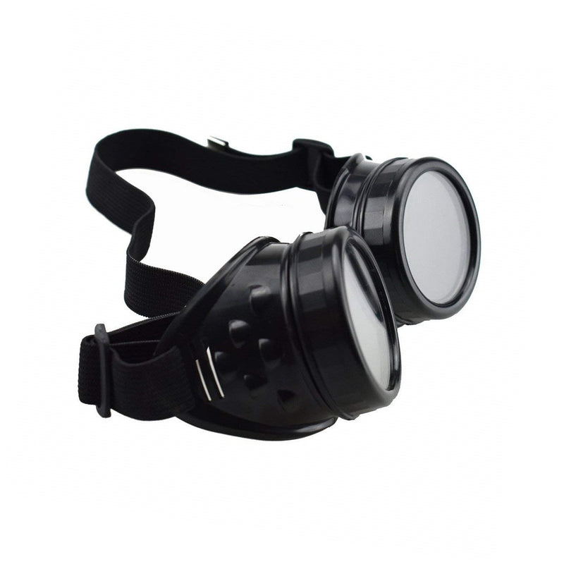[Australia] - WEICHUAN New Sell Vintage Steampunk Goggles Glasses Cosplay Punk Gothic(Black) 1 Black 