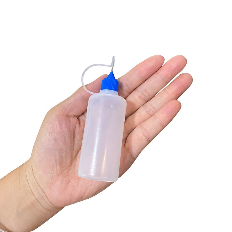 [Australia] - 4 Ounce Needle Tip Glue Bottle 6 Pcs Tip Applicator Bottle with 2 Funnel, for Glue, Liquid, Oil, DIY Crafts Etc, Multicolor Lids 