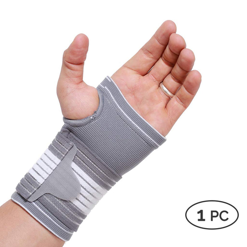 [Australia] - NeoTech Care Hand Palm Wrist Support, Gray (Size L, 1 Unit) Large (Pack of 1) 