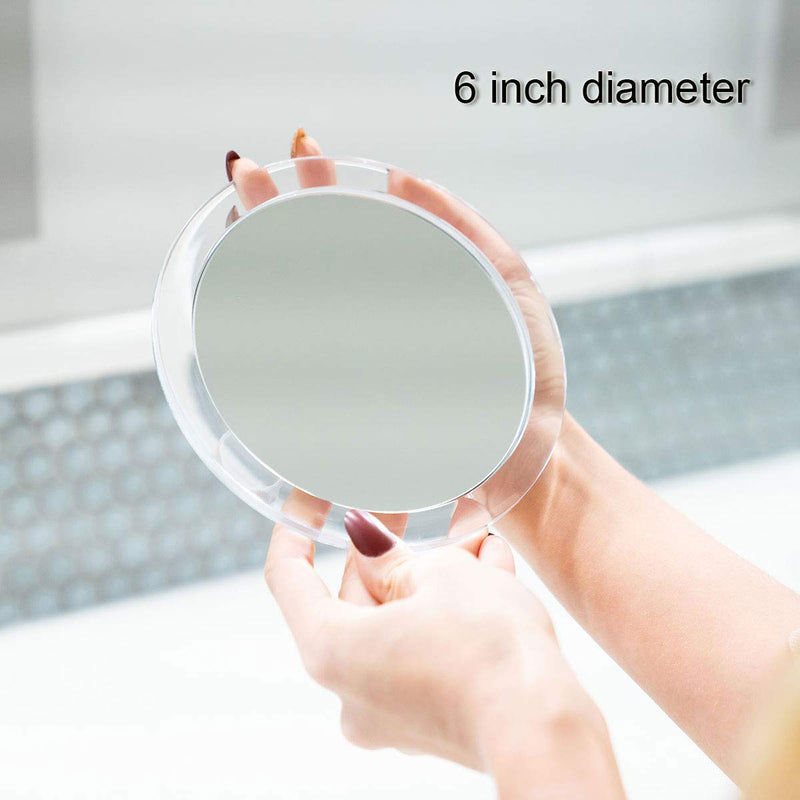 [Australia] - Mavoro Magnifying Mirror with Suction Cups - Triple Suction Cup Stick on Mirror with 7X Magnification. Portable Travel Makeup Mirror, Magnified Cosmetic Mirror with Cloth. Mirrors for Dorm Decor 7x - Three Suction Cups 