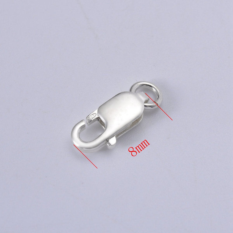 [Australia] - HOUSWEETY 5PCs 925 Sterling Silver Lobster Clasp Connectors - Jewellery Making Findings Beading Crafting 8mmx4mm 