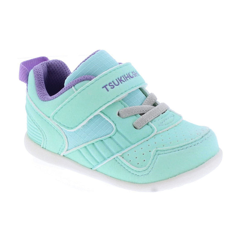 [Australia] - TSUKIHOSHI 2510 Racer Strap-Closure Machine-Washable Baby Sneaker Shoe with Wide Toe Box and Slip-Resistant, Non-Marking Outsole - for Infants and Toddlers, Ages 0-4 3.5 Infant Mint/Lavender 