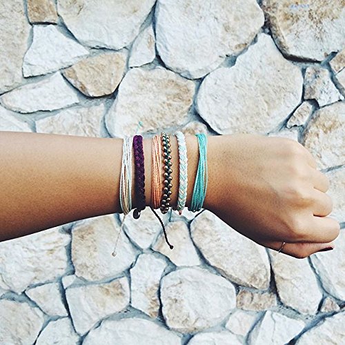 [Australia] - Pura Vida Jewelry Bracelets Bright Bracelet - 100% Waterproof and Handmade w/Coated Charm, Adjustable Band Baja Blast 