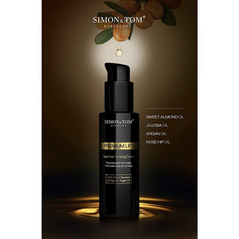 [Australia] - Simon&Tom Premium Lift Neck Firming Cream - 100ml - Double Chin Reducer Cream - Restores Skin Firmness - Anti-Aging Neck Cream - With Bio Argan Oil and Firming Phyto-Tensors - Made in Spain 
