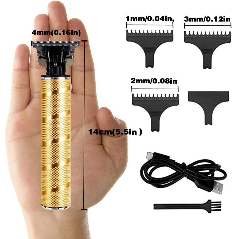 [Australia] - Ufree Ornate Hair Clippers for Men T-Blade Trimmer T Clippers Barber Clippers Hair Trimmer for Men Zero Gapped Trimmers USB Rechargeable Waterproof Pro Li (Gold) Gold 