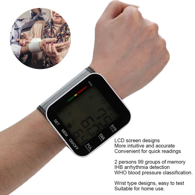 [Australia] - Wrist Blood Pressure Monitors,Digital Blood Pressure Meter With Voice Broadcast 99 Groups Of Memory Data,Professional Pulse Rate Detection Meter For Home 