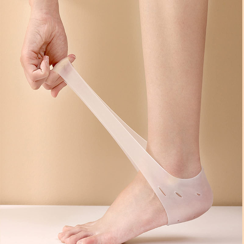 [Australia] - 2 Pairs Heel Pads Silicone Gel Heel Protection Heel Gel Pads Heel Socks for Heel Spurs Plantar Fasciitis, Very Suitable for Heel Pain, Dry Cracked Heel for Women Men 