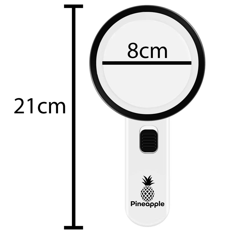 [Australia] - Pineapple Magnifying Glass with Light, 30X Handheld Large Magnifying Glass, LED Lighted Magnifier, High Powered Magnifying Glasses for Seniors, Macular Degeneration, Reading, Elderly 