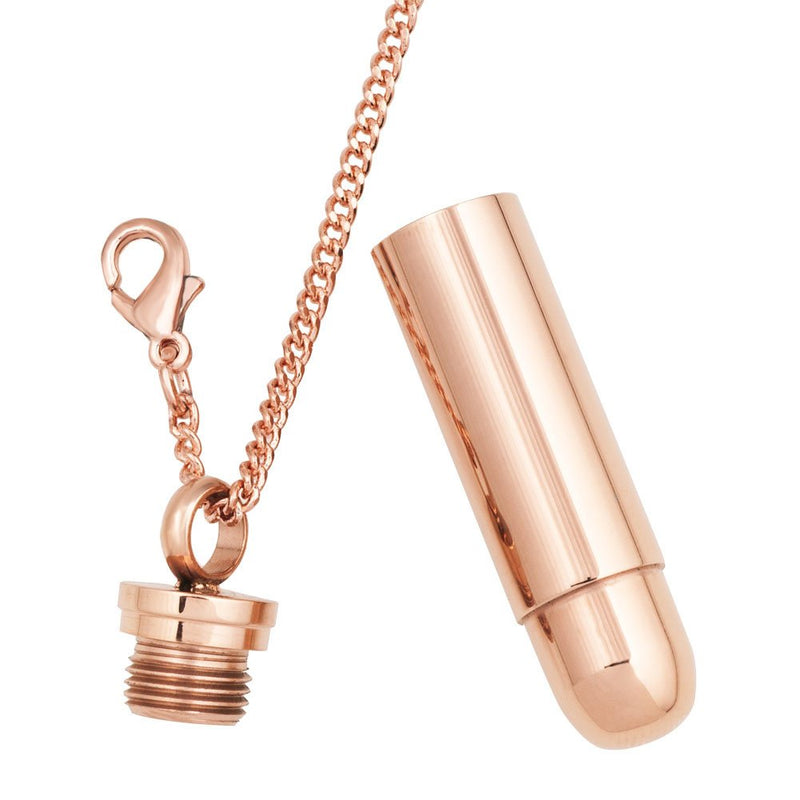 [Australia] - Infinite Memories Stainless Steel Cremation Jewelry for Ashes Bullet Urn Necklace Golden 