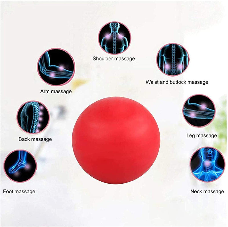 [Australia] - WOVTE Massage Lacrosse Ball for Sore Muscles, Shoulders, Neck, Back, Foot, Body, Deep Tissue, Trigger Point, Muscle Knots, Yoga and Myofascial Release (Red)… Red 
