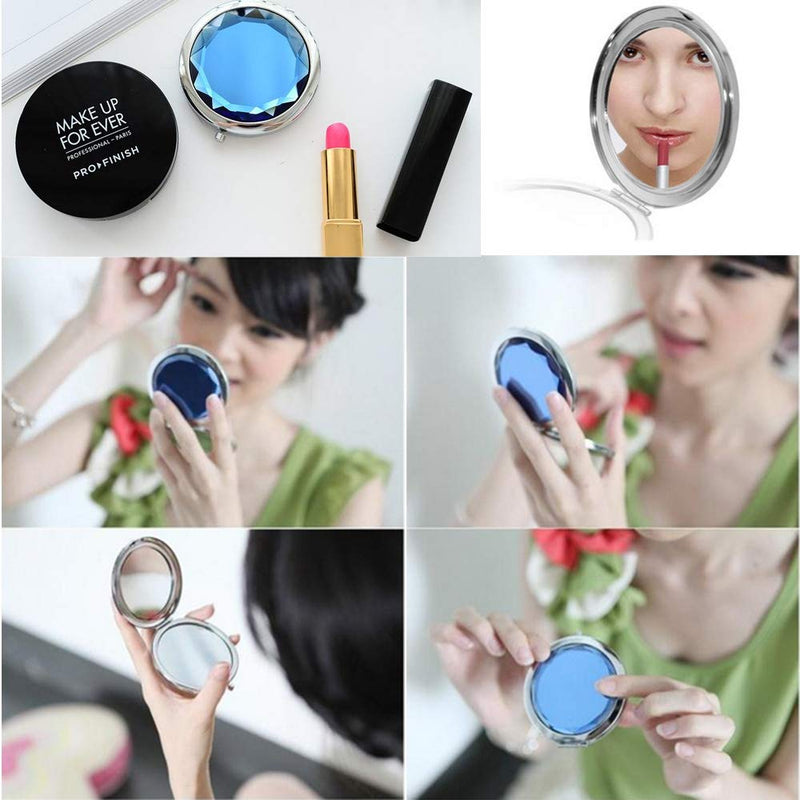 [Australia] - Portable Foldable Pocket Metal Makeup Compact Mirror Woman Cosmetic Mirror Double Sides, Bridesmaid Purse Pocket Makeup Mirror, Infinite Love, Affection, Unique Birthday Gift for Her (Green) Green 