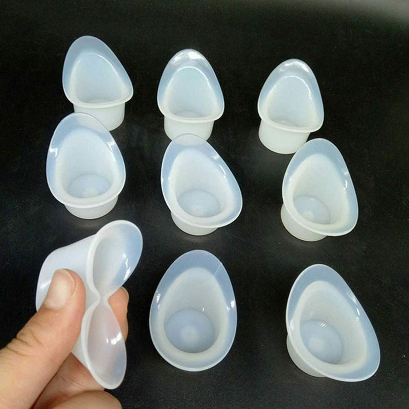 [Australia] - SUPVOX 10pcs 8ml Silicone Eye Wash Cup Resuable Non Sterile Eye Bath Cup Washing Cup for Refreshing Cleaning Tired Eyes (White) 