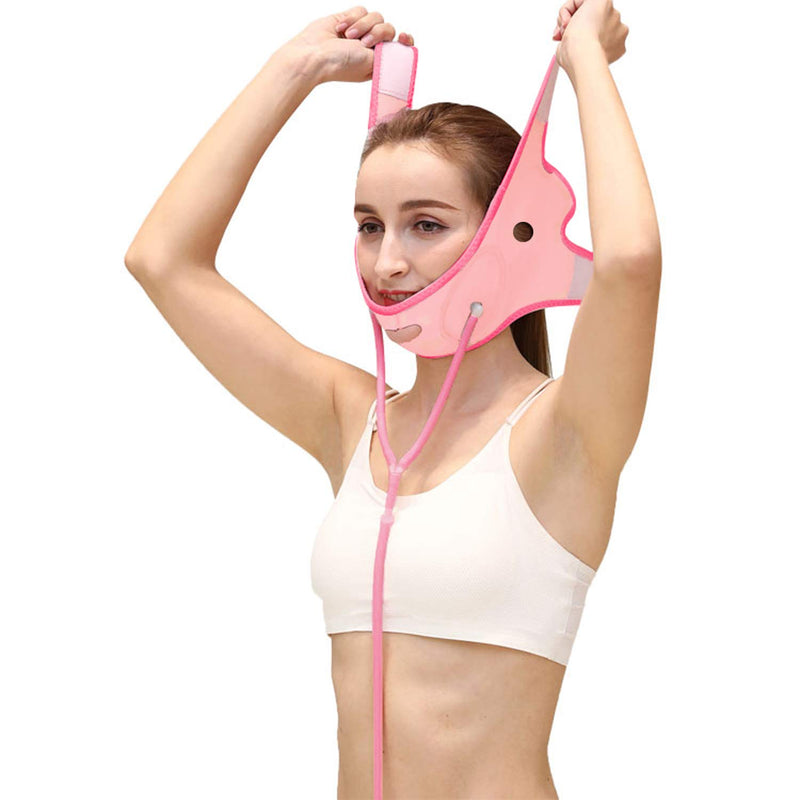 [Australia] - Face Slimming Strap Lifting Belt, Inflatable Double Chin Reducer V Line Lifting Mask Facial Slimmer Device Breathable Face Shaper Lifting Band Anti Aging Sagging Skin Firming Tape 