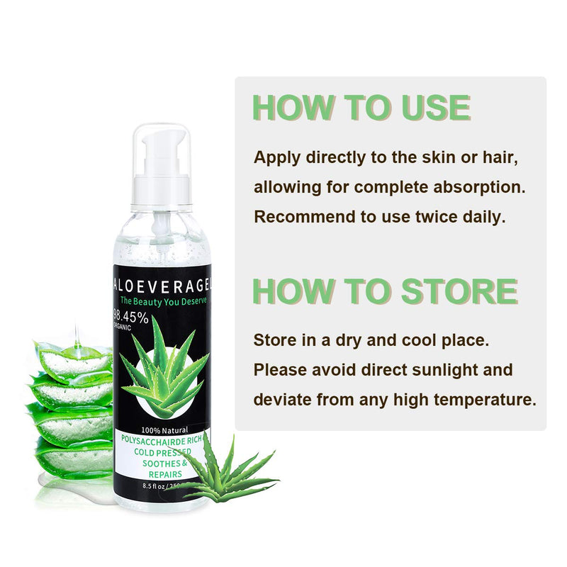 [Australia] - Aloe Vera Gel with 100% Naturally Aloe Barbadensis Great for Skin & Hair Care Pure Aloe Vera Absorbed Rapidly with No Sticky Residue 