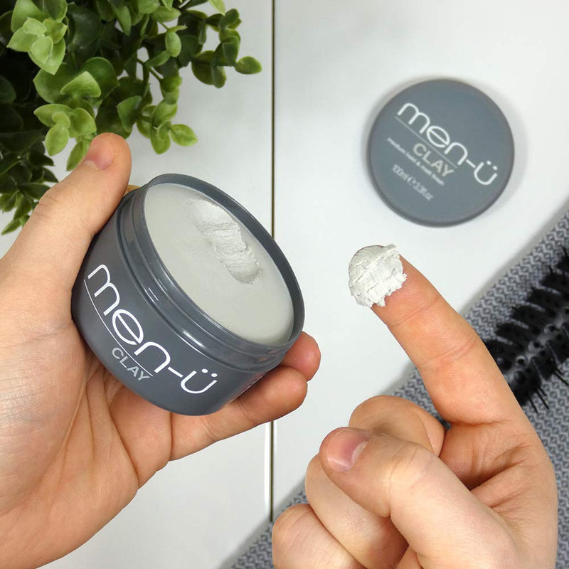 [Australia] - men-u hair CLAY 100ml, mens hair products ‚Äì Great for matt, choppy and dishevelled styles. SIGNATURE WATERMELON FRAGRANCE - Mens hair wax w/medium hold & matt finish. Single walled 100ml styling puck 