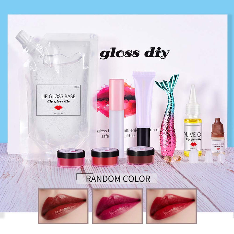 [Australia] - Reddhoon DIY Lip Gloss Making Kit, Make Your Own Lip Gloss, Lip Gloss Base Oil Material with Lip Polish Tube, Powder Pigment, Olive Oil and Other Tools, Handmade Lip Gloss (01# Moisturizing) 01# Moisturizing 