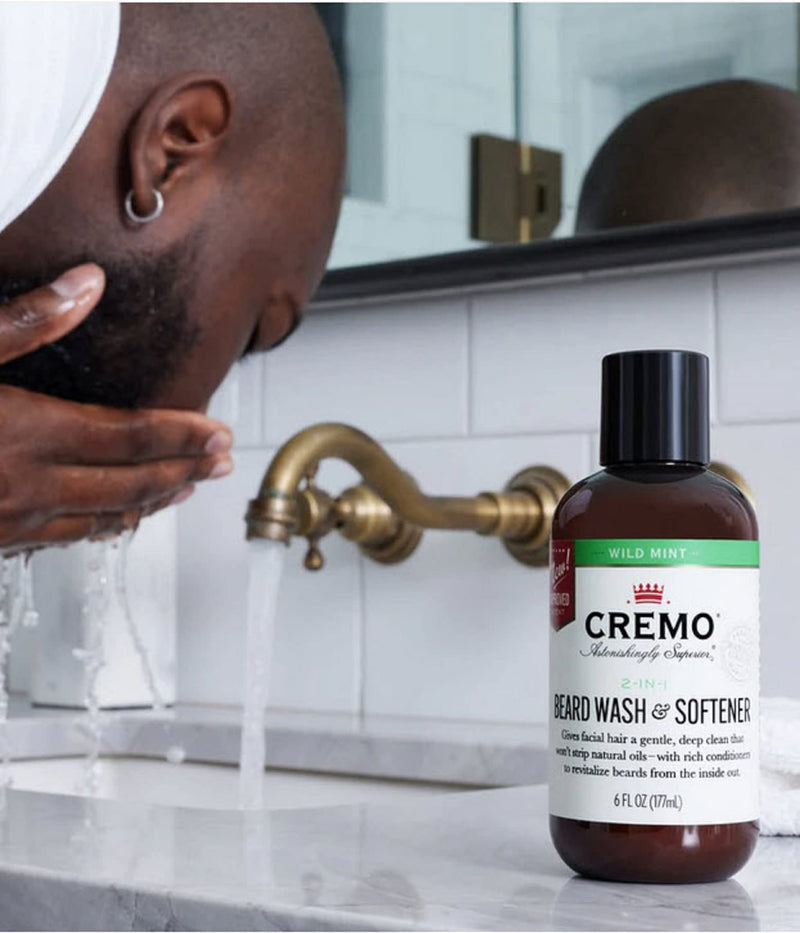 [Australia] - Cremo Wild Mint 2 n1 Beard and Face Wash, Specifically Designed to Clean Coarse Facial Hair, 6 Fluid Oz 6 Ounce (Pack of 1) 