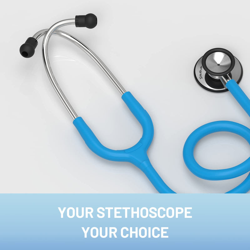 [Australia] - Dual Head Stethoscope for Medical and Home by FriCARE, Classic Lightweight Design, Stethoscope for Adult, Gift for Nurses, Doctors, Medical Students, 28 inch (Sky Blue) Sky Blue 