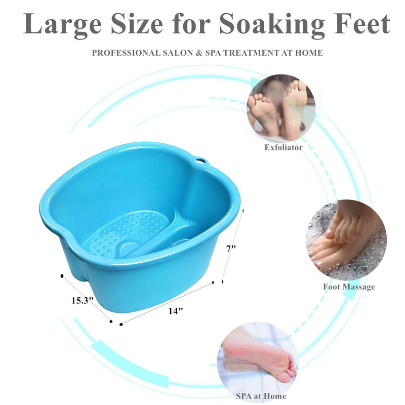 [Australia] - Foot Soaking Bath Basin - Large Foot Soaking Tub Foot Bath Spa Wash Basin Foot Bucket Foot Soaking Tub Feet at Home(Blue) Blue 