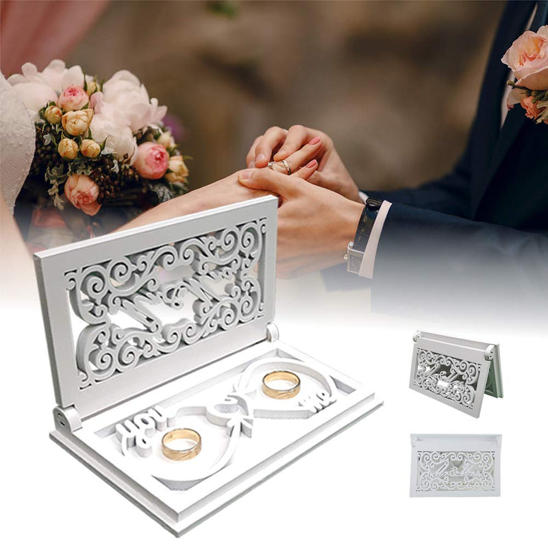 [Australia] - UwelO Ring Box For Wedding Ceremony - Infinite Love Ring Bearer Box - Mr and Mrs Ring Box - You and Me Wedding Ring Box - Wooden Ring Box For Wedding - Rustic Ring Bearer Box 