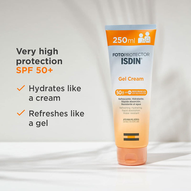 [Australia] - ISDIN Gel Cream SPF 50+ 250ml | Cooling and hydrating body sun cream | Fast absorbing 