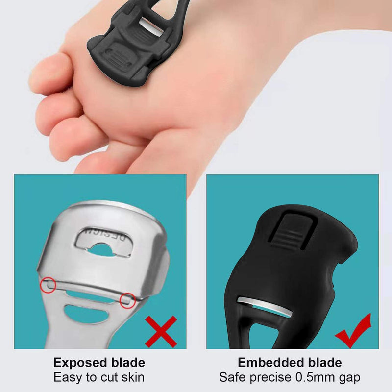 [Australia] - Pedicure Foot Callus Shaver Hard Skin Remover, Heel Scraper for Feet, Foot File Callus Remover for Dry Wet Foot Heel Callus, Dead, Cracked Skin for Women Men,10 Blades, Black B-black 