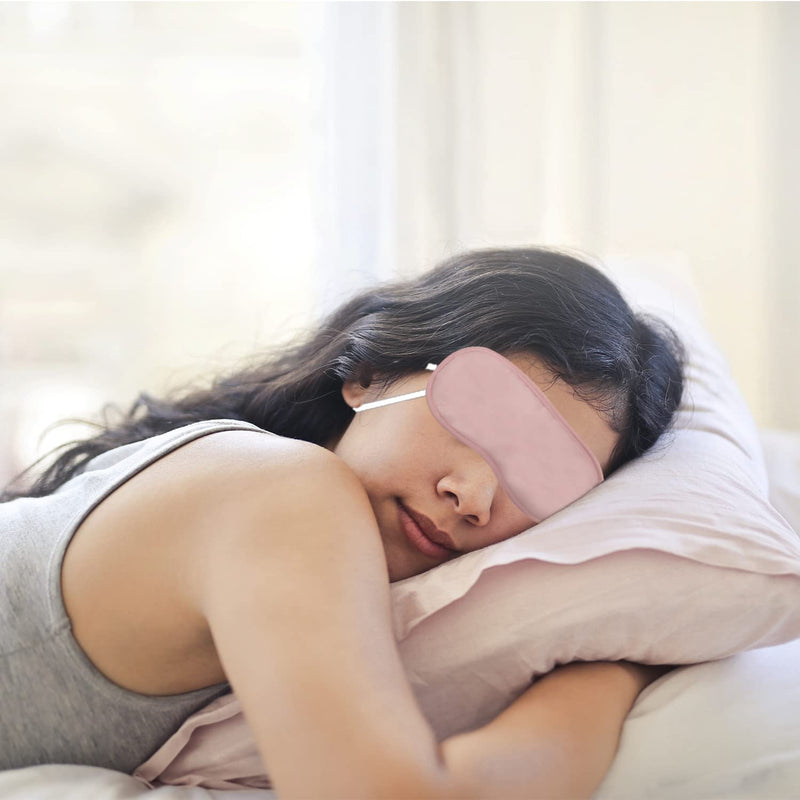 [Australia] - 8 Pieces Pink Eye Sleep Coverings Sleep Shade Blindfold Soft Eye Covering Color Your Own Eye Covering for Sleeping Travel Team Bride Games Party Supply A3SMYZ (Pink) 