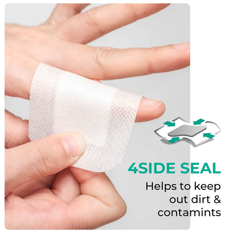 [Australia] - Medrull Soft Wound Dressing Ultra Pore Pack of 50 Sterile Plasters Adhesive Sensitive Wound Dressing Plaster 6x7 cm Pad 4x3 cm 