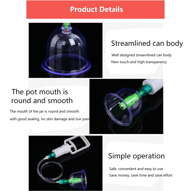 [Australia] - Angeer 12Pcs/Box Vacuum Air Suction Cups Cupping Cups Sets Biomagnetic Traditional Professional Chinese Therapy Massage Vacuum Cupping Set (12Pcs/Set) 12pcs/Set 
