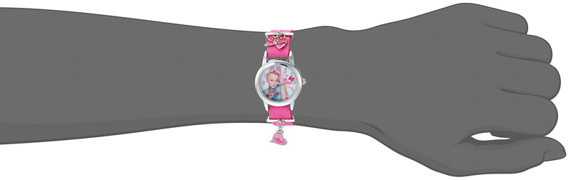 [Australia] - JoJo Siwa Girls' Analog-Quartz Watch with Leather-Synthetic Strap, Pink, 12 (Model: JOJ5002) 