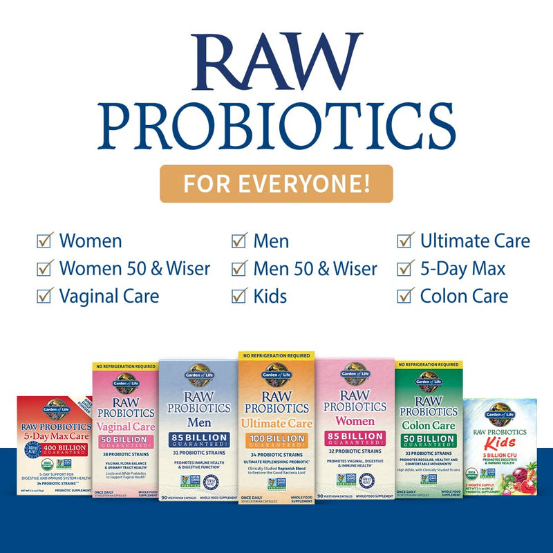 [Australia] - Garden of Life Raw Probiotics for Women - 85 Billion CFU Probiotic for Vaginal Probiotics with Vitamins, Minerals, Enzymes - 90 Capsules, Womens Probiotic Supplement for Digestive and Immune Health 