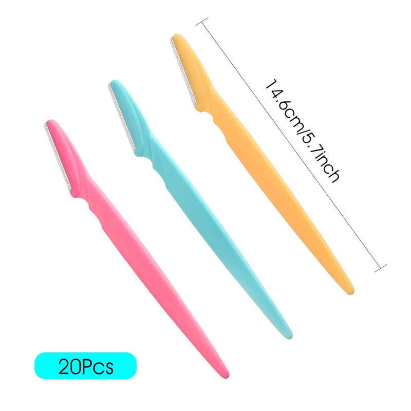 [Australia] - FEPITO 20Pieces Eyebrow Razor Face Razor Shaper for Precisely Triming and Shaping Facial Hair Women's Trimmer Shaving Grooming Kit 20 Count (Pack of 1) 