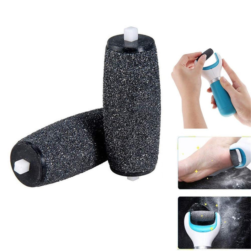 [Australia] - 10 Extra Coarse Replacement Roller Refill Heads Compatible with Perfect Electronic Foot File with Diamond Crystals Black 