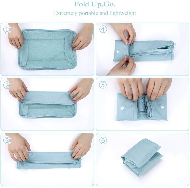 [Australia] - DIMJ 8 Pack Packing Cubes for Suitcase, Travel Luggage Organiser Set, Suitcase Organiser Bags for Clothes, Shoes, Cosmetics, Toiletries (Light Blue) Light Blue 