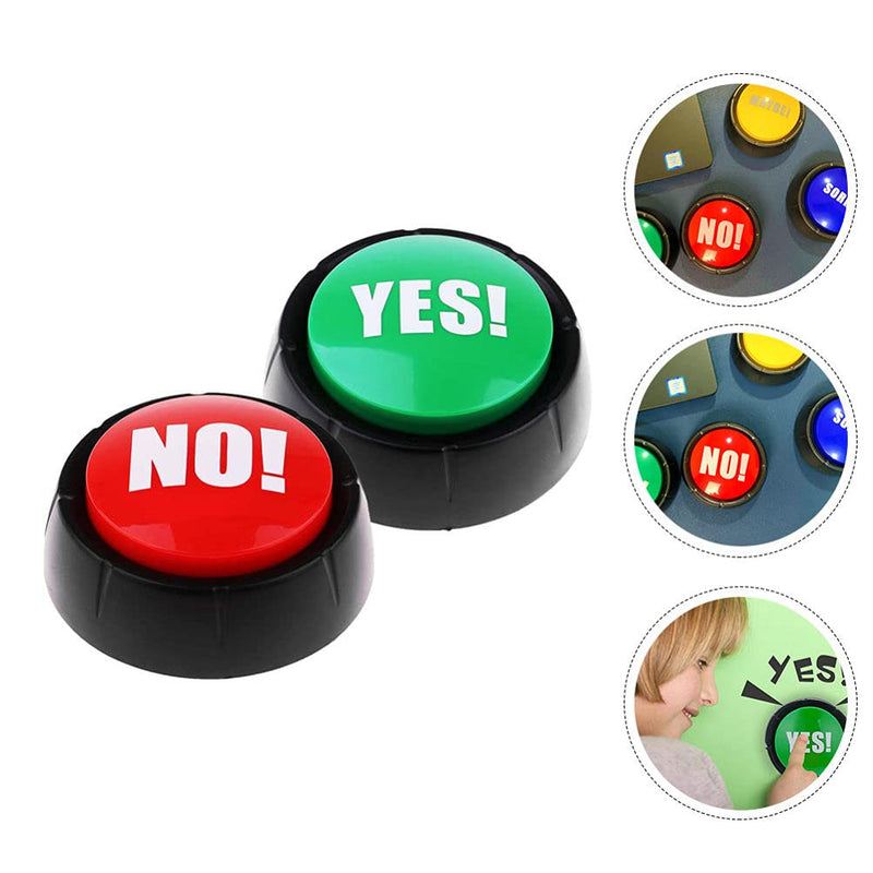 [Australia] - NUOBESTY Sound Button Talking Yes No Buzzer Buttons Game Yes No Talking Button for Funny Party Quiz Contest Holiday Supplies Board Games Toy, No Battery 2PCS 