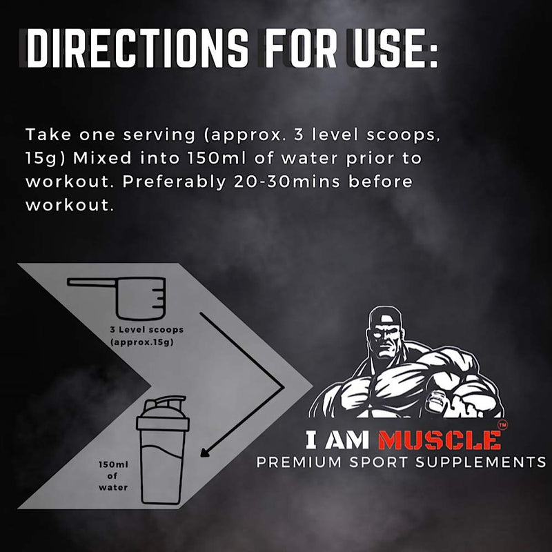 [Australia] - Performance Pre Workout, Ultimate Training Enhancement Formula with 200mg Caffeine, 6.9g Protein, Beta-Alanine and Amino Acids, Blue Raspberry, 500g 