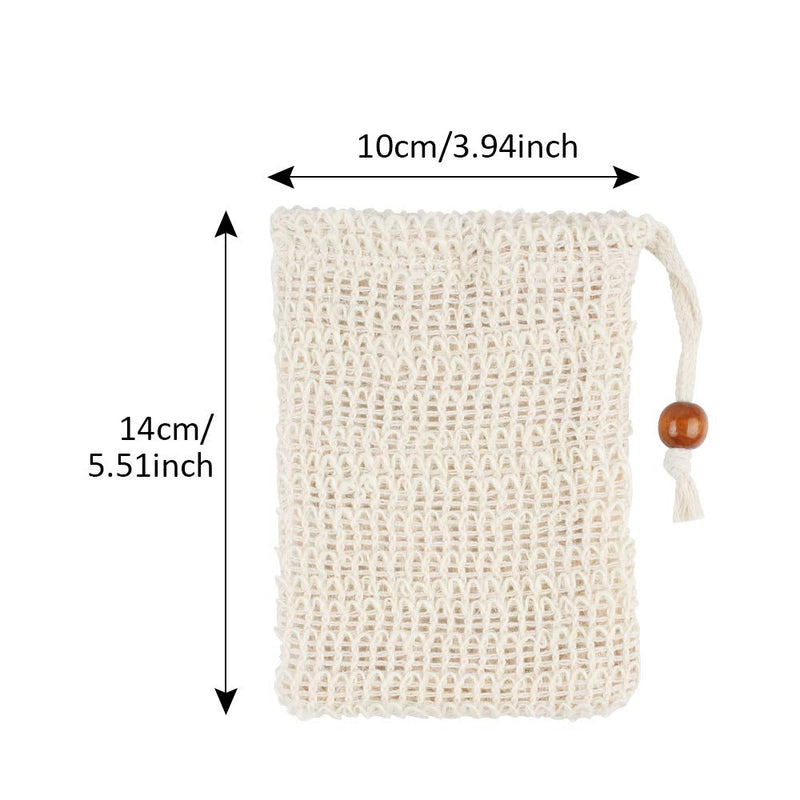[Australia] - Dadabig 10 PCS Sisal Soap Bag, Organic Soap Bag Natural Fiber Soap Bags with Drawstring Rope for Bath Shower Exfoliation and Massage 